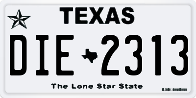 TX license plate DIE2313