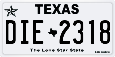 TX license plate DIE2318