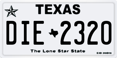 TX license plate DIE2320