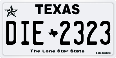 TX license plate DIE2323