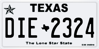 TX license plate DIE2324