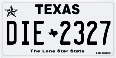 TX license plate DIE2327