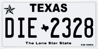 TX license plate DIE2328