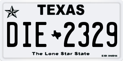 TX license plate DIE2329
