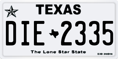 TX license plate DIE2335