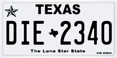 TX license plate DIE2340