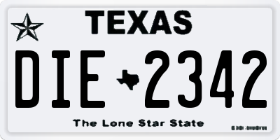 TX license plate DIE2342