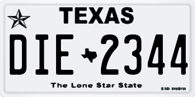 TX license plate DIE2344