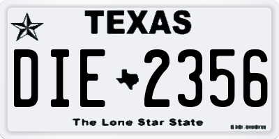 TX license plate DIE2356