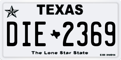 TX license plate DIE2369