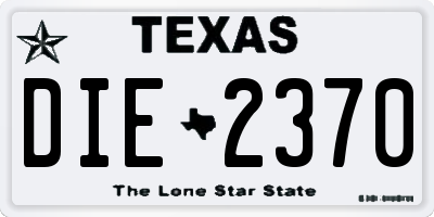 TX license plate DIE2370