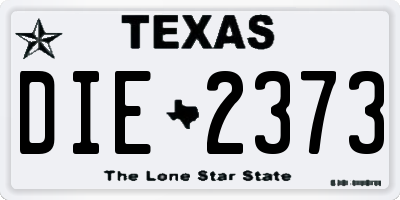 TX license plate DIE2373