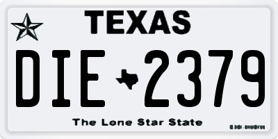TX license plate DIE2379