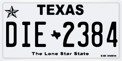 TX license plate DIE2384