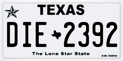 TX license plate DIE2392