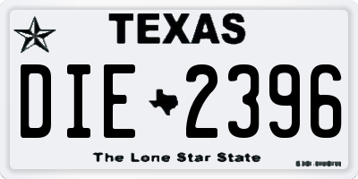 TX license plate DIE2396