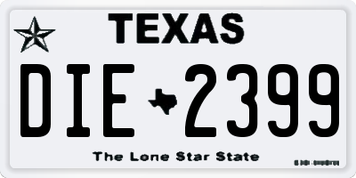 TX license plate DIE2399