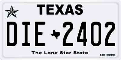 TX license plate DIE2402