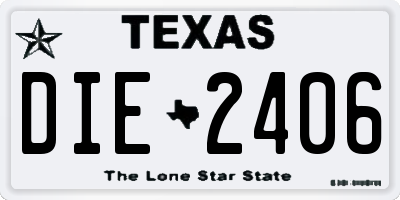 TX license plate DIE2406