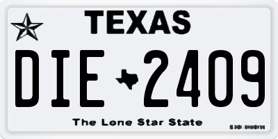 TX license plate DIE2409