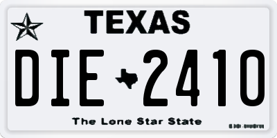TX license plate DIE2410