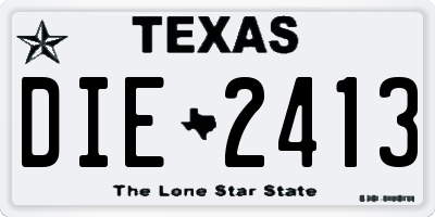 TX license plate DIE2413