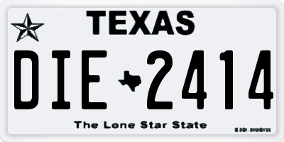 TX license plate DIE2414