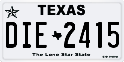 TX license plate DIE2415
