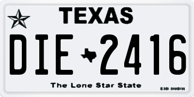 TX license plate DIE2416