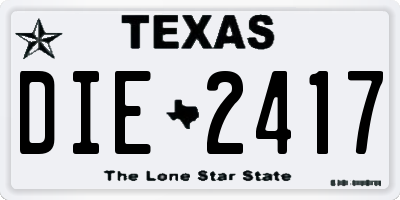 TX license plate DIE2417