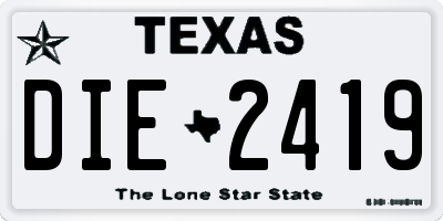 TX license plate DIE2419