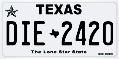 TX license plate DIE2420