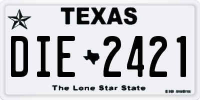 TX license plate DIE2421