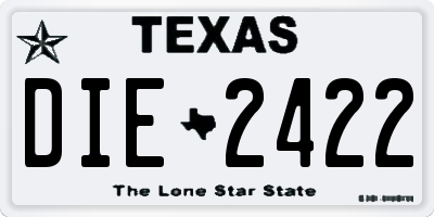TX license plate DIE2422