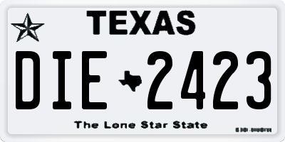 TX license plate DIE2423