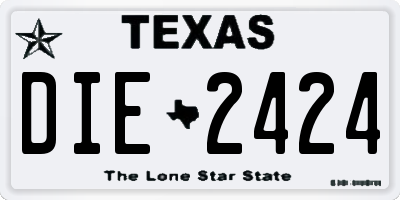 TX license plate DIE2424