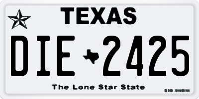 TX license plate DIE2425