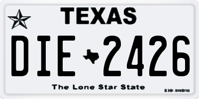TX license plate DIE2426