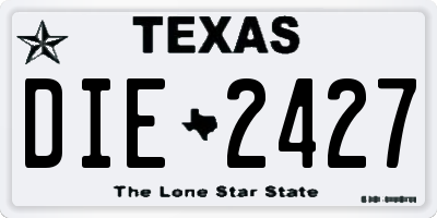 TX license plate DIE2427