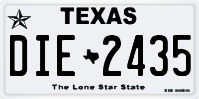 TX license plate DIE2435