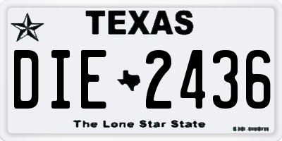 TX license plate DIE2436