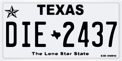 TX license plate DIE2437
