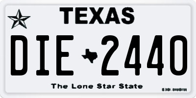 TX license plate DIE2440