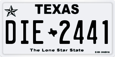 TX license plate DIE2441