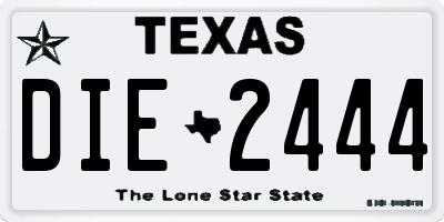TX license plate DIE2444