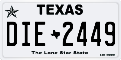 TX license plate DIE2449