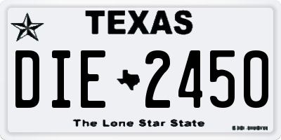 TX license plate DIE2450