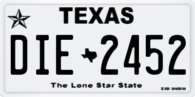 TX license plate DIE2452