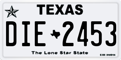 TX license plate DIE2453