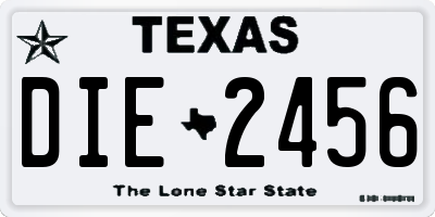 TX license plate DIE2456